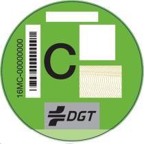PLACA MATRICULA Y DERIVADOS ETQ1C - DISTINTIVO MEDIO AMBIENTAL B
