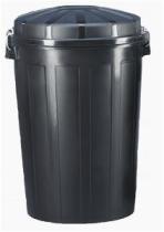 . 3012.02 - CUBO BASURA CON TAPA NEGRO 95L