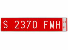- 880027 - PLACA LARGA TEMPORAL ROJA ALUMINIO